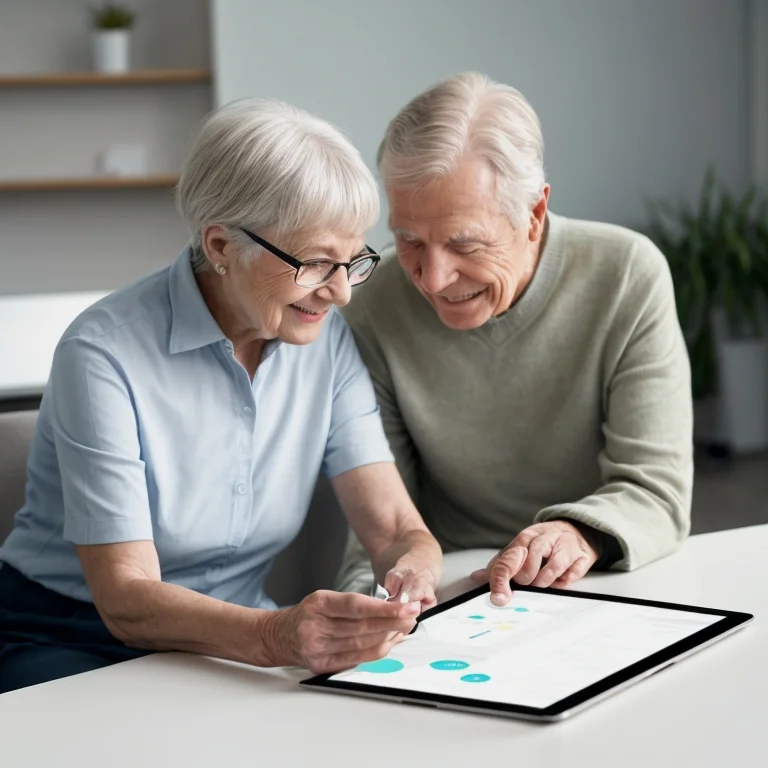 senior citizen using online portal